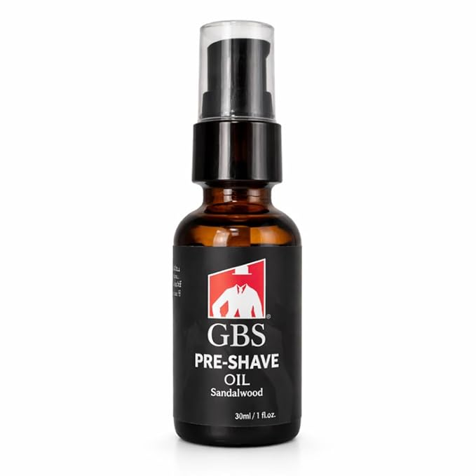 G.B.S Pre-Shave Oil for Sensitive Skin, Sandalwood, 1-Oz