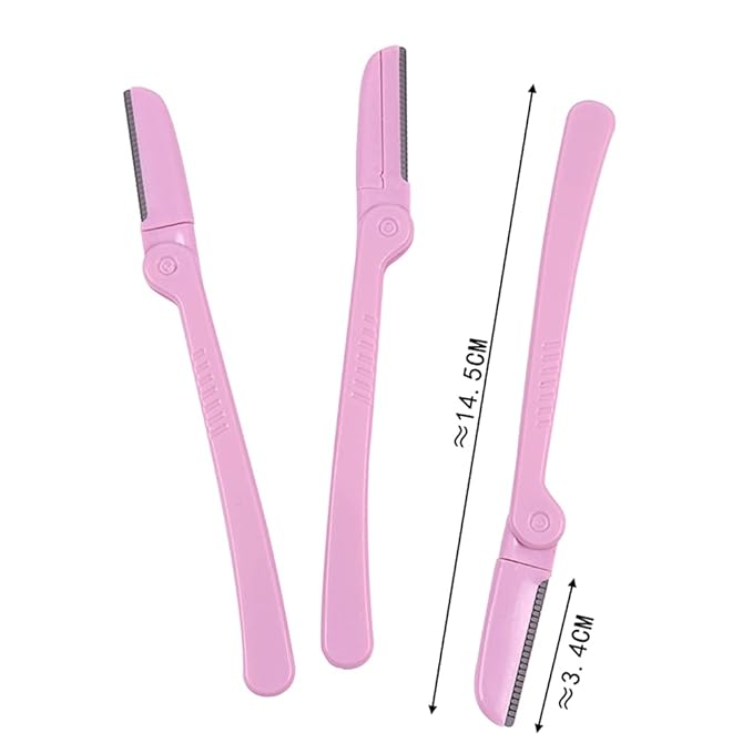 AKOAK 3 Pcs Folding Eyebrow Blade Portable Stainless Steel Mesh Beginners Protective Shaving Precision Razor, Eyebrow Trimmer for Both Men and Women