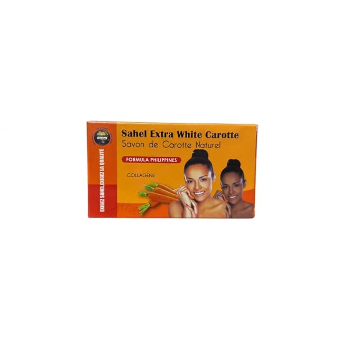 Sahelwhite Extra White Carotte Soap 180g – Natural Carrot Extract Body Bar – Cleansing & Nourishing Face and Body Soap – Savon de Carotte Naturel – Helps Improve Skin Clarity & Radiance