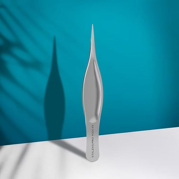 Staleks PODO 11 Compact Podology Splinter Tweezers – Safe Rounded Tip – Lightweight Ergonomic Design for Precise Work
