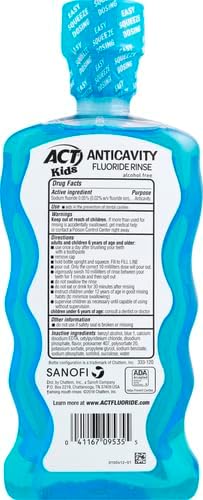 ACT Kids Anticavity Fluoride Rinse Pineapple Punch 16.9 fl. oz. Accurate Dosing Cup, Alcohol Free (Pack of 2)