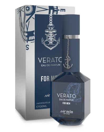 Verato Eau De Parfum for Men by Mirada, Natural Spray, 3.4 FL OZ, Navy Blue
