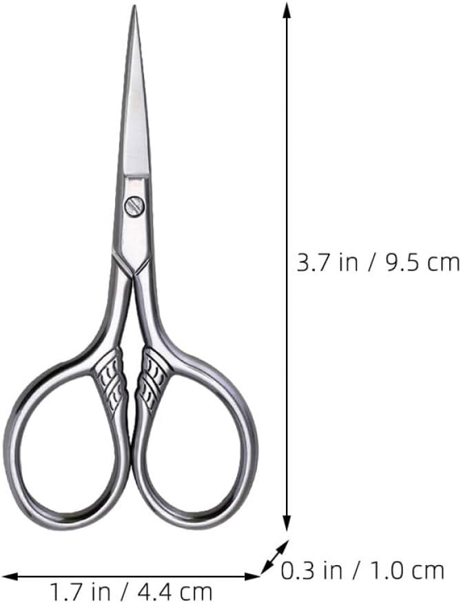 2Pcs Small Stainless Steel Eyebrow Trimming Scissors and Mustache Scissors Set for Men Precision Facial Hair Grooming Suitable for Beard and Eyebrow Maintenance