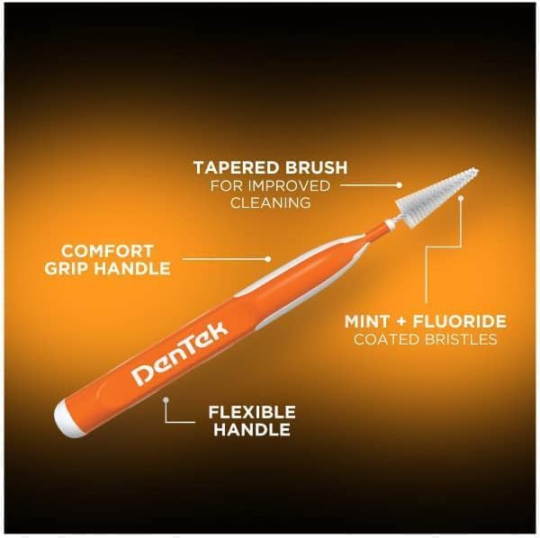 DenTek Easy Brush, Orange and White, Corded Electric, Toothbrush, 10 Count (Pack of 2)