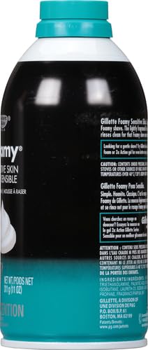 Gillette Foamy Shaving Cream, Sensitive Skin, 11 Ounce (Pack of 2)
