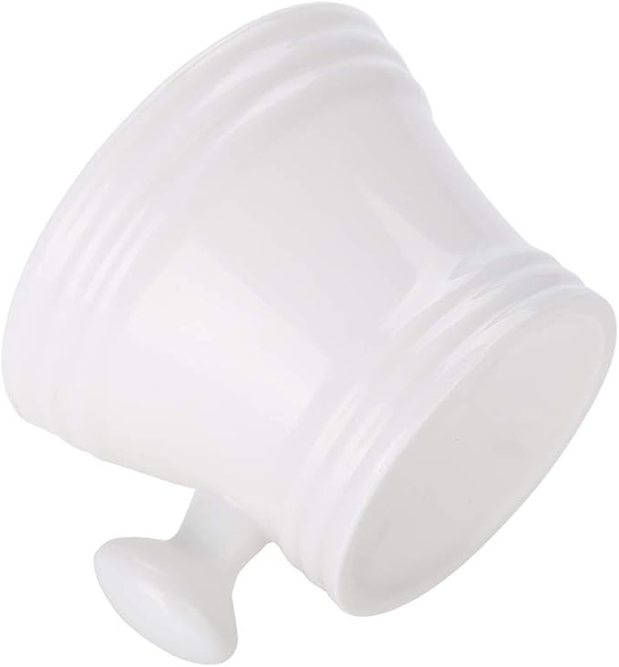 Brrnoo Shaving Bowl, Shaving Soap Bowl For Men Heat Insulation Smooth Shaving Bowl, Mug with Knob Handle, ABS Shaving Soap Bowl Foam Shaving Soap Cream Bowl (White)