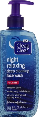Clean & Clear Night Relaxing Deep Cleaning Face Wash, 8 Fluid Ounce (Packaging May Vary) (Pack of 2)