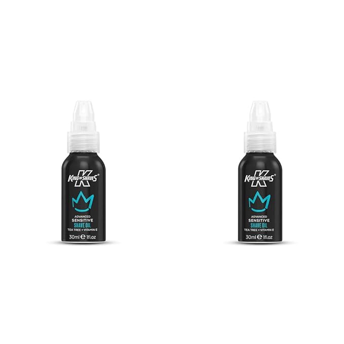King of Shaves Sensitive Advanced Shaving Oil With Handy Pump TWIN PACK 1.01 fl oz