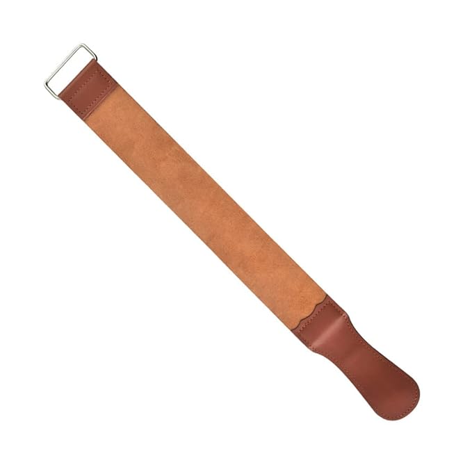 Straight Strop Dual-sided Artificial Leather Sharpening Strap for Manual Shaver for Home and Barber Shop Use Practical Hair Removal Tool Hanging Eyelet