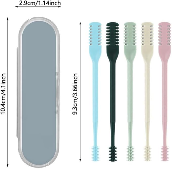 Double Sided Nose Hair Knife, 2-in-1 Nasal Hair Cutter, Nostril Hair Remover Tool, Portable Manual 360° Rotating Nose Hair Trimmer with Ear Picker for Women Men (3Pcs)
