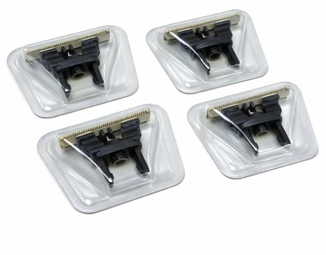4-Pack Replacement Shaving Blades – Dual-Edge Precision Blades – For Hybrid Electric Trimmers – Easy Click-On Design