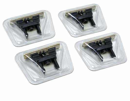 4-Pack Replacement Shaving Blades – Dual-Edge Precision Blades – For Hybrid Electric Trimmers – Easy Click-On Design
