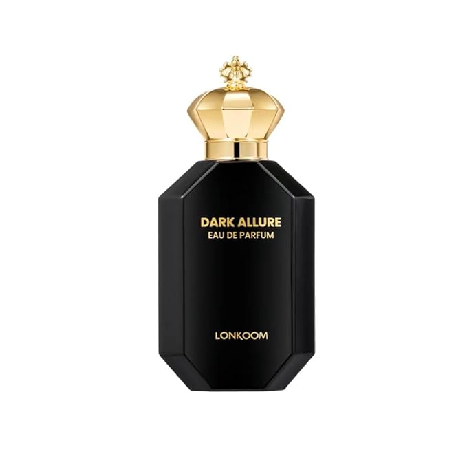 Lonkoom Dark Allure Perfume for Men, 3.4 Fl Oz/100ml Eau de Parfum Spray Long-Lasting Fragrance, Leather Notes of Cinnamon, Leather, Tobacco, Rum, Vanilla