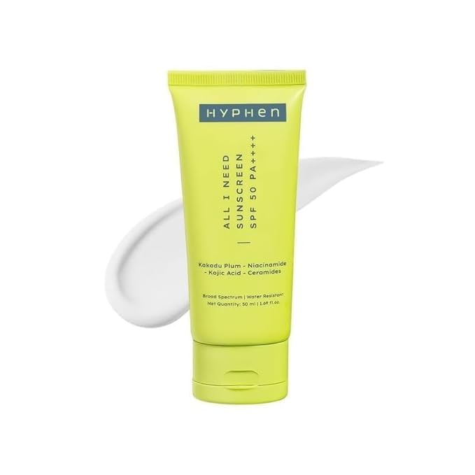 Hyp-hen All I Need Sunscreen SPF 50 PA ++++ | Lightweight Sun Cream & Leaves No White Cast | UVA & UVB Sun Protection & Blue Light Protection, SPF 50 for Women and Men| 50ml