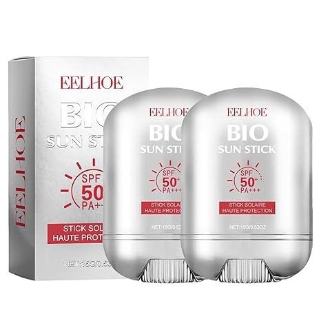 2 Pcs Bio Sun Stick SPF50, Unisex Beach Defense Water-Resistant Sunscreen Stick, Refreshing Non Greasy, Easy to Apply