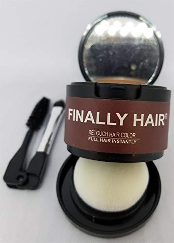 Finally Hair Auburn Dab-on Hair Fibers & Loss Concealer, Gray Away, Root Touchup, Hairline Powder, Eyebrows, Mascara, Beard Filler - WATCH THE VIDEO - Dab-on Hair Fiber Shadow Powder (Auburn)