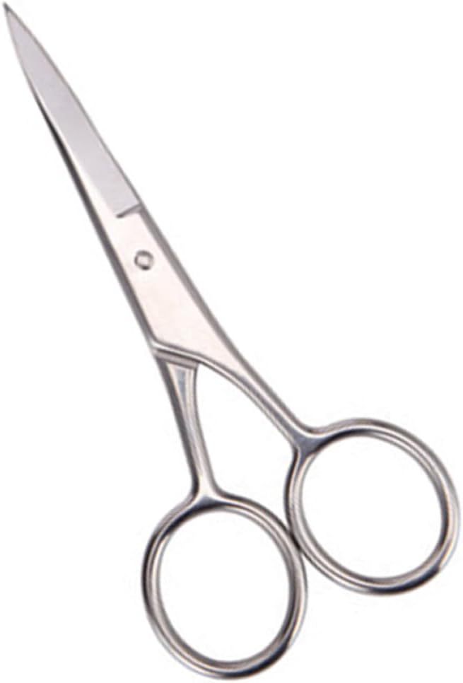 2 Pcs Stainless Steel Mustache Scissors and Beard Trimming Shears for Men Grooming Home and Barbershop Use
