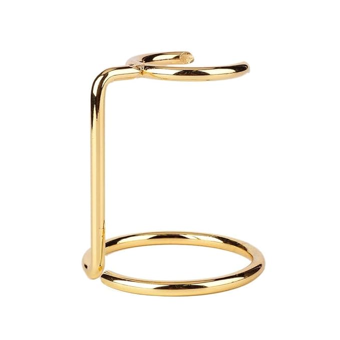 Men Shaving Brush Stand, Gold Stainless Steel Shave Brush Stand Shaver Holder Shaving Accessories for Salon Home Travel