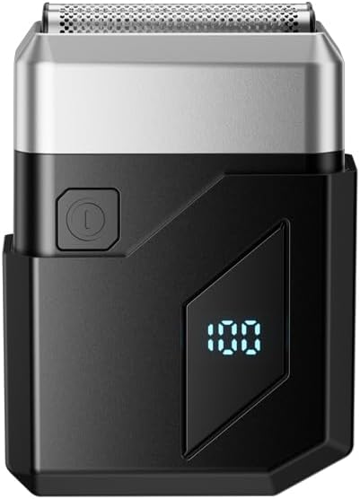 Electric Foil Shavers for Men, Waterproof Cordless Beard Trimmer with LED Display & Type-C Fast Charge, Portable Travel Electric Razor for Face, Gifts for Dad Him (Black)