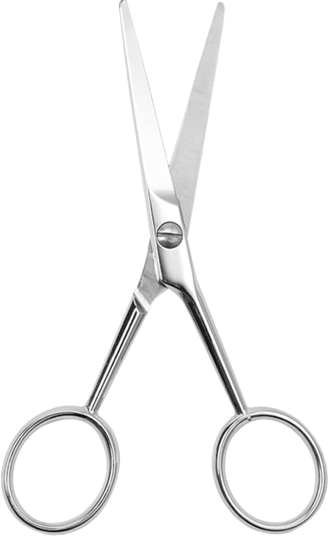 Beavorty Stainless Steel Beard Scissors Mustache Grooming Scissors with Non-slip Handle for Men Precision Trimming Facial Hair Care Tool