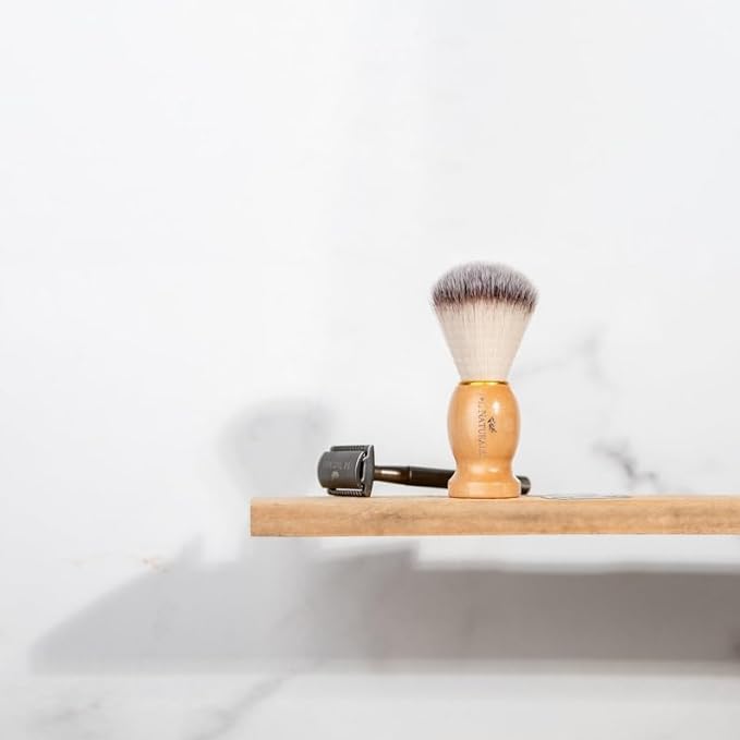 J&L Naturals Shave Brush, Bamboo Handle with Nylon Bristles, Cruelty-Free & Vegan, Exfoliating, Lather-Creating for Smooth Shaving