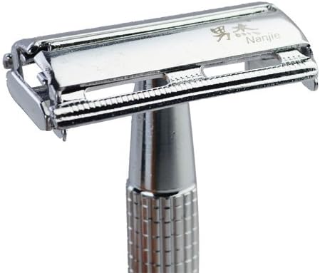 Nanjie NJ-997III Traditional Style Double Edge Blade Hair Shaving Remover Cleaner for Man-Silvery