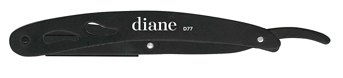 Diane Professional Straight Edge Shaving Razor, Black, 0.15 lb (Pack of 2)