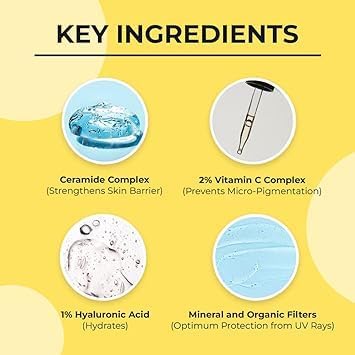 Generic Dr ShethS Vitamin C Sunscreen | For Deep Moisturization | Non-Greasy, Quick-Absorbing | Zero White | For Women & Men | Sun Protection | 50g