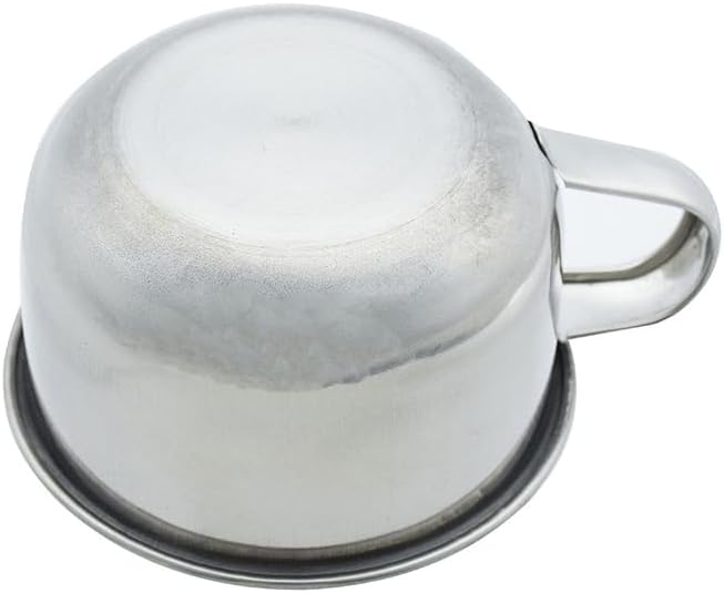 lasenersm 1 Piece Stainless Steel Shaving Soap Bowl with Handle Shaving Soap Mug Bowl Shaving Bowl Shaving Foam Bowl Shaving Cream Bowl For Men, 3.46 x 1.97 Inches, Silver