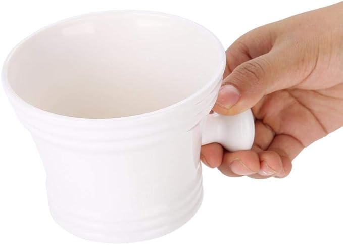Plastic Shaving Soap Bowl, Foam Shaving Soap Cream Bowl Men Shaving Bowl Soap Cream Bowl With Little Handle Shaving Bowl For Men (White)