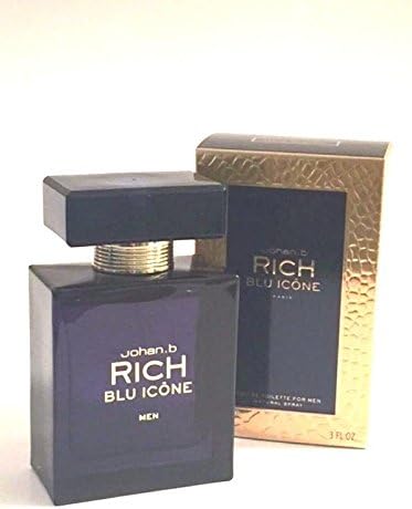 Rich Blu Icone by Johan.B, 3 Oz EDT Spray for Men