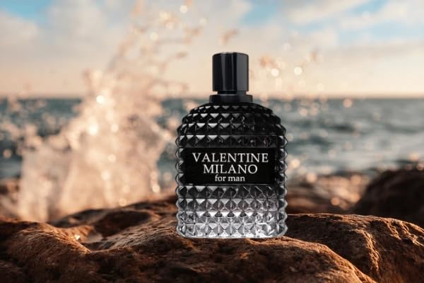 VALENTINE MILANO and AZURE NOIR POUR HOMME Cologne for Men Combo Pack Eau de Toilette Fragrance 3.4oz/100ml, Natural Spray, Long Lasting (2-Pack) Plus 2 Refillable 5ml Travel Spray