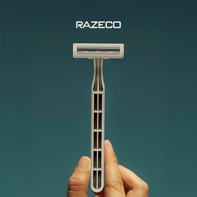 Plastic-Free Disposable Razors – 20 pieces, 3 blades – Sustainable shaving for a zero-waste routine (Starlight)
