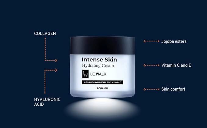 Day and Night Collagen Hydrating Cream for Women and Men, Moisturizing Cream for Dry Skin, Made with Hyaluronic Acid, Jojoba Esters, Collagen, and Vitamins C and E, 1.76 oz Tub