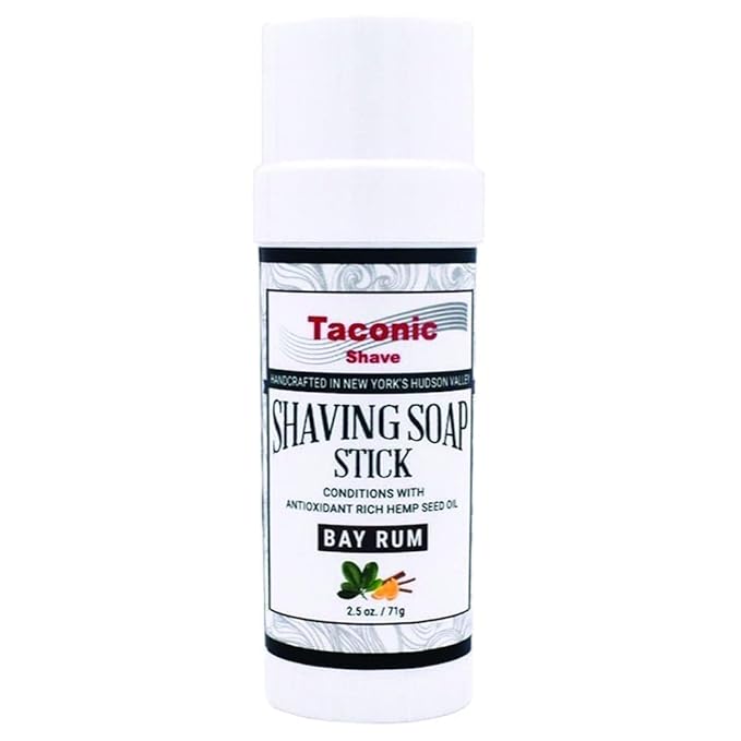 Taconic Shave Shaving Soap Stick with Antioxident Rich Seed Oils for a smooth shave (Bay Rum)
