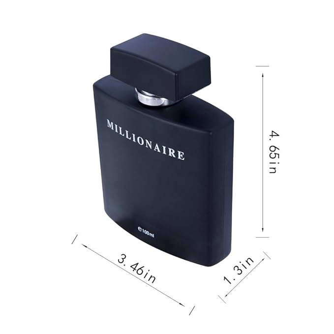 PERFUME&BEAUTY Millionaire Cologne for Men 2 Packs, 3.4FL. Each, Great Longevity with Unforgetable Woody Scent