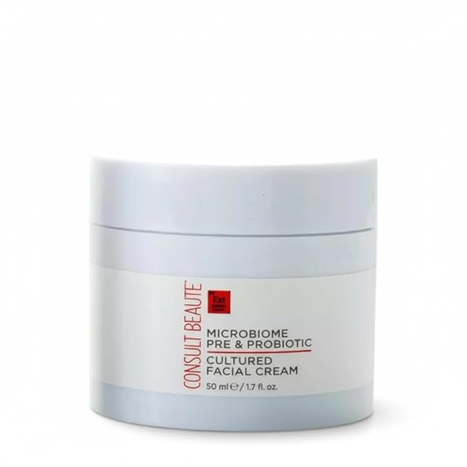Consult Beaute MICROBIOME Pre & Probiotic Cultured Facial Cream, Helps Balance & Strengthen Skin's Moisture Barrier, Long-Lasting Hydration, Easy and Fast-Absorbing, Suitable for All Skin Types 1.7 oz