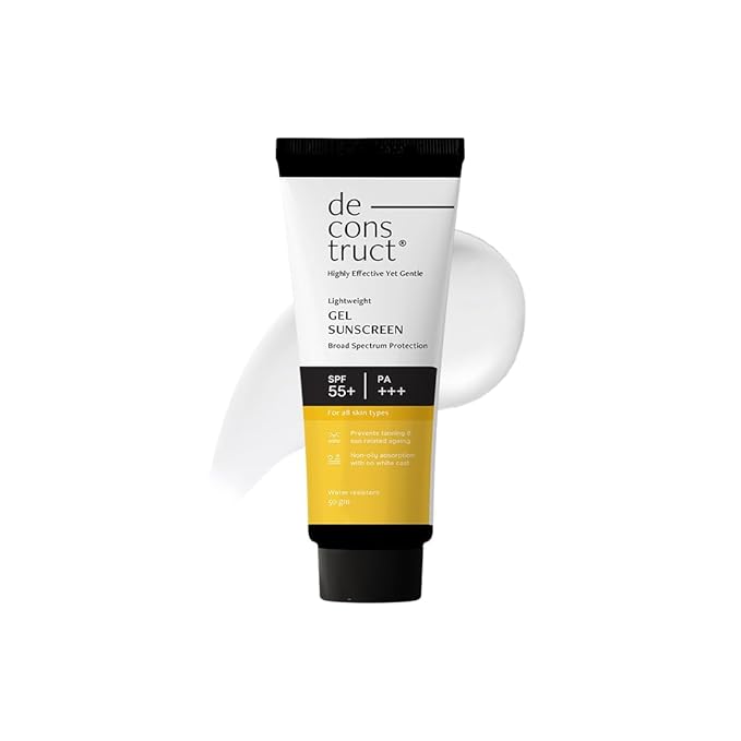 Deconstruct Face Gel Sunscreen In - Vivo Tested SPF 50 + and PA+++ | For oily, combination & normal skin | Matte, Lightweight & Airy, Non-greasy | For Men & Women - 50g