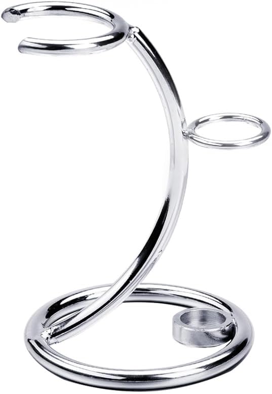 Shaving Razor and Brush Stand, Shave Brush Holder for Safety Razor Storage Holder (Silver)