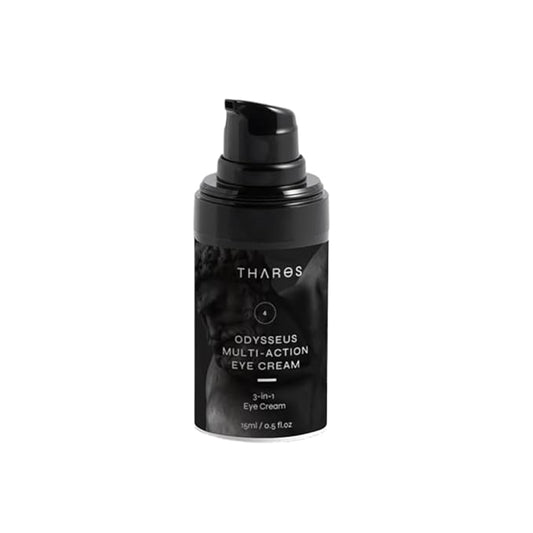 THAROS 3-in-1 Multi-Action Eye Cream for Men, Hydrating and Calming, Hyaluronic Acid, 0.5 fl.oz, Vegan. All Skin Types