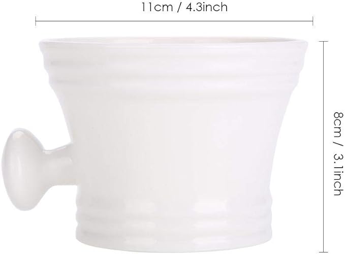 Plastic Shaving Soap Bowl, Foam Shaving Soap Cream Bowl Men Shaving Bowl Soap Cream Bowl With Little Handle Shaving Bowl For Men (White)