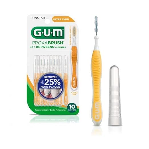 GUM Proxabrush Go-Betweens - Ultra Tight- Interdental Brushes - Soft Bristled Dental Picks for Plaque Removal Health - Safe for Braces & Dental Devices, 10 Count(Pack of 6)