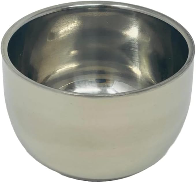 G.B.S Chrome Stainless Steel Bowl for Shave Soap, Shave Cream, or Gel