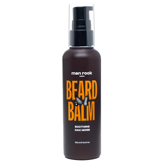 Men Rock Soothing Beard Balm - Oak Moss - Leave In Beard Conditioner for Men - Mens Skincare Products - Conditioning and Softening Balm - 3.4 oz