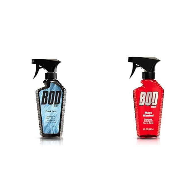 BOD man Fragrance Body Sprays, Dark Ice 8 Fluid Ounce and Most Wanted 8 Fluid Ounce