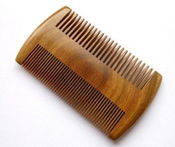 Handmade Natural Green Sandalwood No Static Combs with Aromatic Scent - 2 PCS Pocket Combs for Long and Short Beards, Mustaches (4" Long Two Sides)