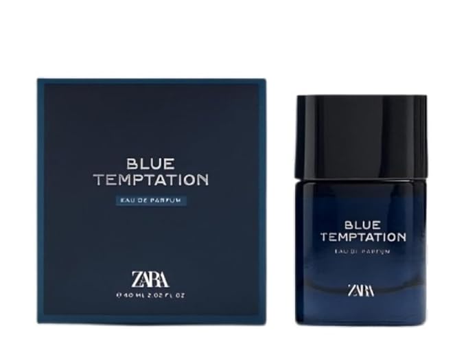 Zara Blue Temptation Men's Perfume EDP Eau De Parfum 60ML (2.3 fl. oz) Bold & Enigmatic Scent with Black Pepper, Lemon & Orange Blossom Warm Tonka Bean & Patchouli Base for a Fresh Fragrance
