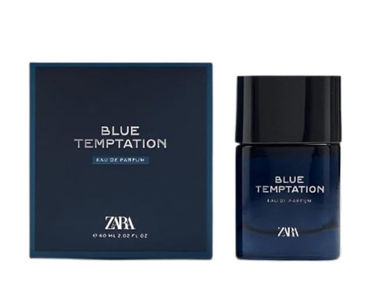 Zara Blue Temptation Men's Perfume EDP Eau De Parfum 60ML (2.3 fl. oz) Bold & Enigmatic Scent with Black Pepper, Lemon & Orange Blossom Warm Tonka Bean & Patchouli Base for a Fresh Fragrance
