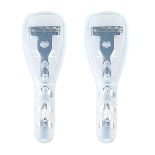 2Pcs Transparent Portable Travel Men Manual Razor Protector Plastic Box Cover Container Storage Shaver Holder Protector Case Organizer,Electric Shavers, Men's Electric Shaver Accessories