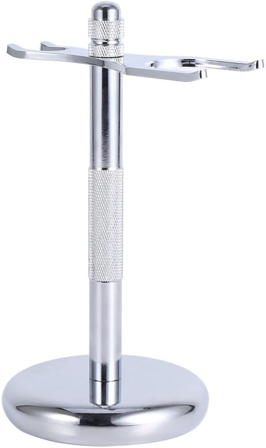 Razors Brush Stand, Heavy Duty Metal Shaving Holder, Alloy Storage Shaving Tool Stand Rack for Most Razors and Brushes (3#)